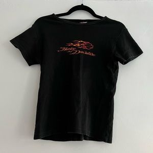 Vintage Harley Davidson Logo Y2K Baby Tee Size XL but fits XS-L depending on fit